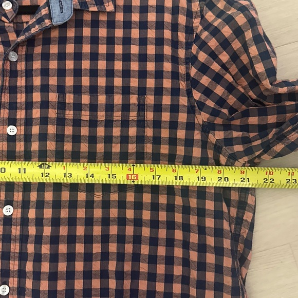LL BEAN SIGNATURE Slim Fit Men’s Blue Orange Checkered Button Up Sz Large Shirt - Picture 12 of 12